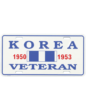 Korean War Veteran License Plate - Saunders Military Insignia