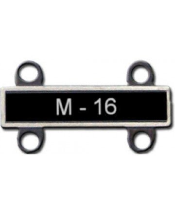 M16 Qualification Bar in Silver Oxidize