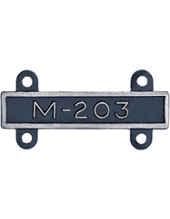 M203 Qualification Bar or Q Bar in silver oxide - Saunders Military Insignia