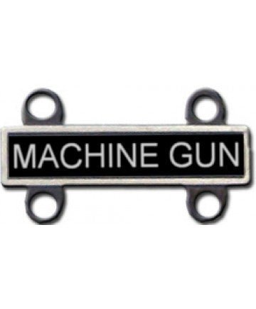 Machine Gun Qualification Bar or Q Bar in silver oxide - Saunders Military Insignia