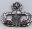Master Parachutist wing with 4 bronze stars silver OX finish - Saunders Military Insignia