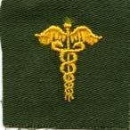 Medical Corps Badge, cloth, Olive Drab - Saunders Military Insignia