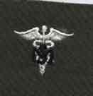 Medical Service MS Badge, cloth, Olive Drab