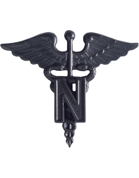 Nurse Officer Army branch of service badge in black metal