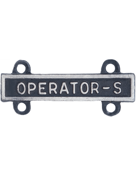 Operator S Qualification Bar or Q Bar in silver oxide - Saunders Military Insignia