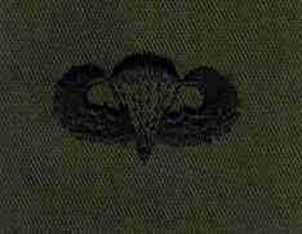 Army Parachutist Basic badge in OD Green Subdued