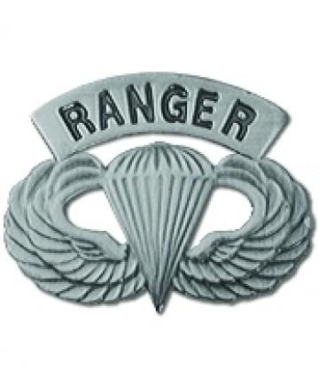 Paratrooper badge with Ranger Tab in metal - Saunders Military Insignia