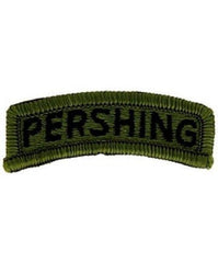 Pershing Tab in green subdued - Saunders Military Insignia