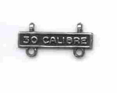 Pistol 30 Calibre Qualification Bar or Q Bar in silver oxide - Saunders Military Insignia