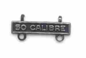 Pistol 50 Calibre Qualification Bar or Q Bar in silver oxide - Saunders Military Insignia