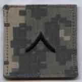 Private Army ACU Rank with Velcro - Saunders Military Insignia