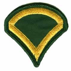 Private First Class gold green chevron - Saunders Military Insignia