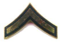 Private First Class Helmet rank insignia in metal - Saunders Military Insignia