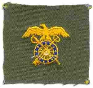 Quartermaster Badge, cloth, Olive Drab