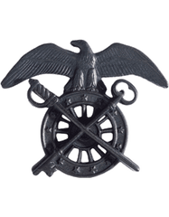 Quartermaster Officer Army branch of service badge in black metal - Saunders Military Insignia