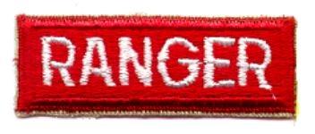 Ranger red white color patch Tab, Authentic WWII Repro Cut Edge - Saunders Military Insignia