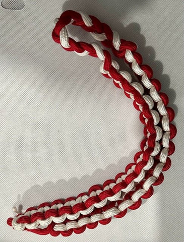 Red and White uniform shoulder cord - Saunders Military Insignia
