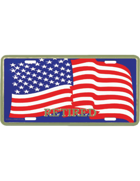 Retired With American Flag license Plate