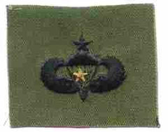 Senior Para 1 Combat Jump Badge, cloth, subdued - Saunders Military Insignia