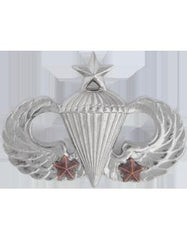 Senior Parachute wing with 2 bronze stars - Saunders Military Insignia