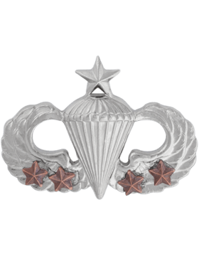 Senior Parachute wing with 4 bronze stars - Saunders Military Insignia