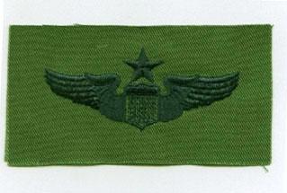 Senior Pilot wing in subdued cloth, US Air Force Sew on badge