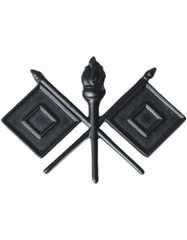 Signal Corps Officer Army branch of service badge in black metal - Saunders Military Insignia