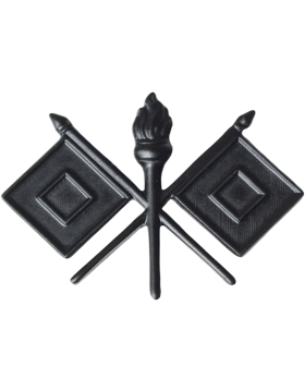 Signal Corps Officer Army branch of service badge in black metal