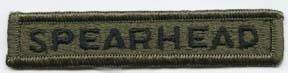Spearhead tab in green subdued - Saunders Military Insignia