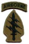 Special Forces with Tab Patch with Tab, subdued - Saunders Military Insignia