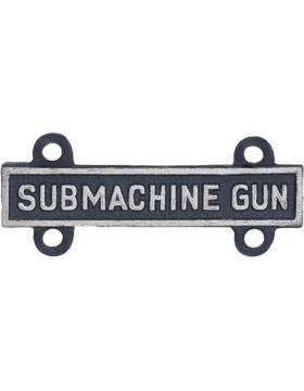 Submachine Gun Qualification Bar or Q Bar in silver oxide - Saunders Military Insignia