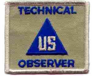 Technical Observer non-combat, Patch, WWII Style