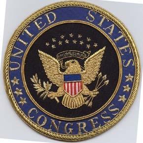 United States Congress Bullion Patch, handmade - Saunders Military Insignia