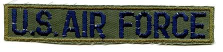 US Air Force Branch Tape in Green Subdued cloth with blue letters