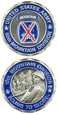 US Army 10th Mountain Division challenge coin - Saunders Military Insignia