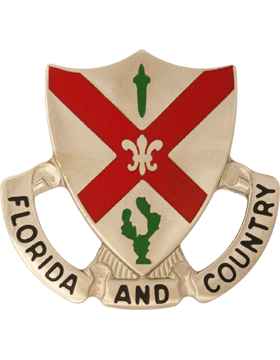 US Army 124th Infantry Battalion Florida Army National Guard Unit Crest with USA-Made Military Specifications