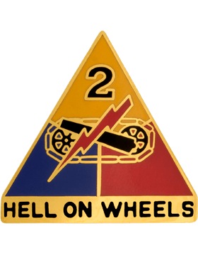 US Army 2nd Armored Division unit crest 'Hell on Wheels'