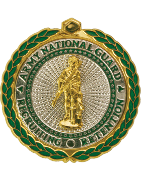 US Army National Guard Recruiter Senior Badge with Gold Minuteman - Saunders Military Insignia