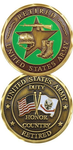 US Army Retired presentation coin - Saunders Military Insignia