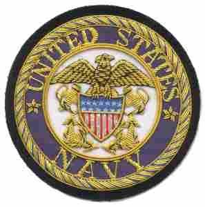 US Navy Logo In Bullion Jacket Patch 3.5
