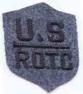 US ROTC Shield black Patch WWII Repro Cut Edge
