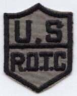 US ROTC Shield black Patch, WWII Repro Cut Edge
