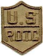 US ROTC Shield tan Patch WWII Repro Cut Edge