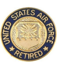 USAF Retired Lapel metal pin or tie tac - Saunders Military Insignia