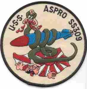 USS ASPRO SS309 Navy Patch