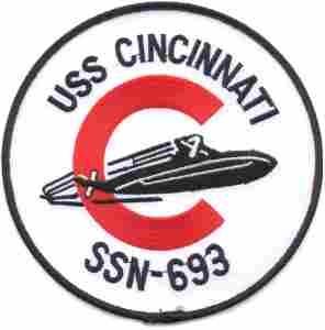 USS Cincinnati SSB 693 Navy Submarine Patch - Saunders Military Insignia
