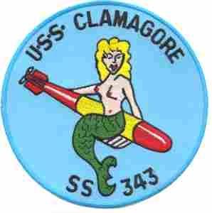 USS CLAMAGORE SS 343 Submarine Patch