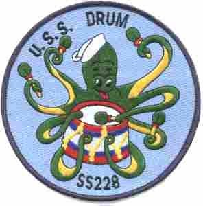 USS DRUM SS228 US Navy Submarine Patch - Saunders Military Insignia