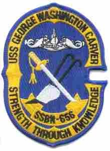 USS George Washington Carver SSBN 656 Navy Submarine Patch - Saunders Military Insignia