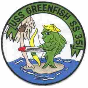 USS Green Fish SS351 Navy Submarine Patch 2nd Design